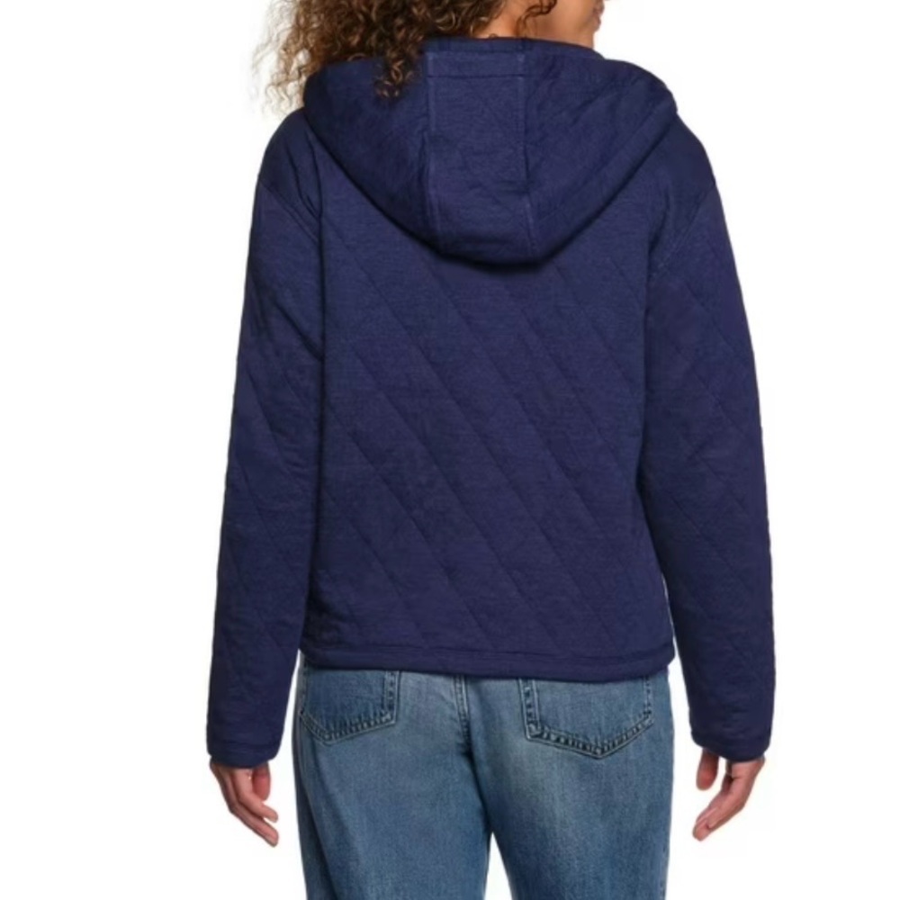 Lands' End Women's Cozy Soft Quilted 5 Snap Pullover Hoodie Kangaroo Pocket 😍 - Picture 2 of 8